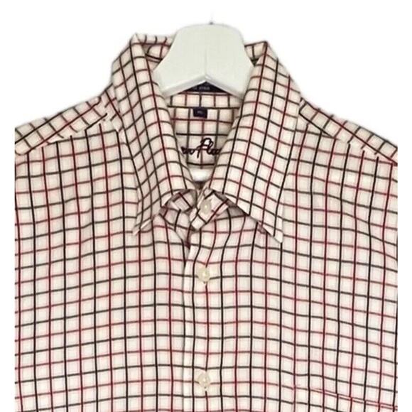 Alan Flusser Shirt Mens XL Red Black Long Sleeve Button Down Casual Mens - Picture 1 of 8